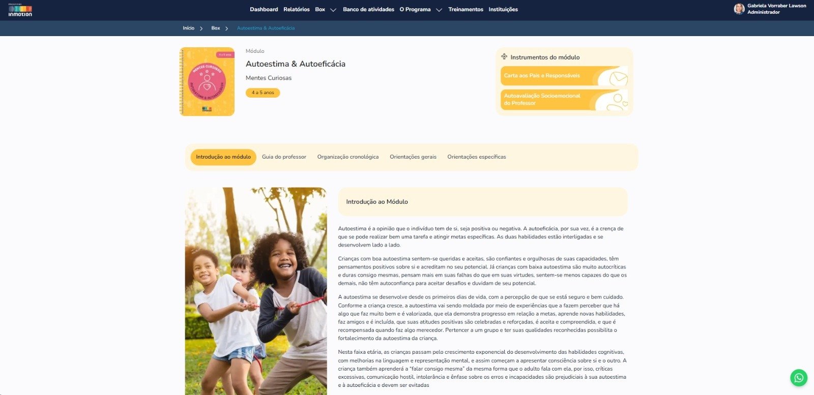 Tela do sistema InMotion